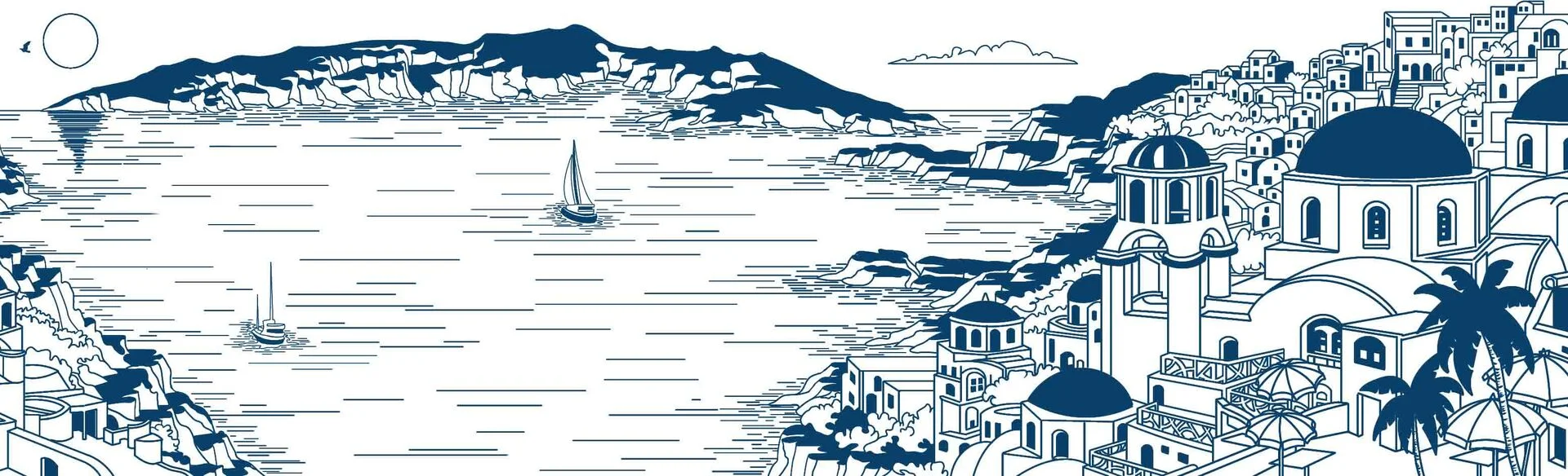 Original drawing — Santorini world