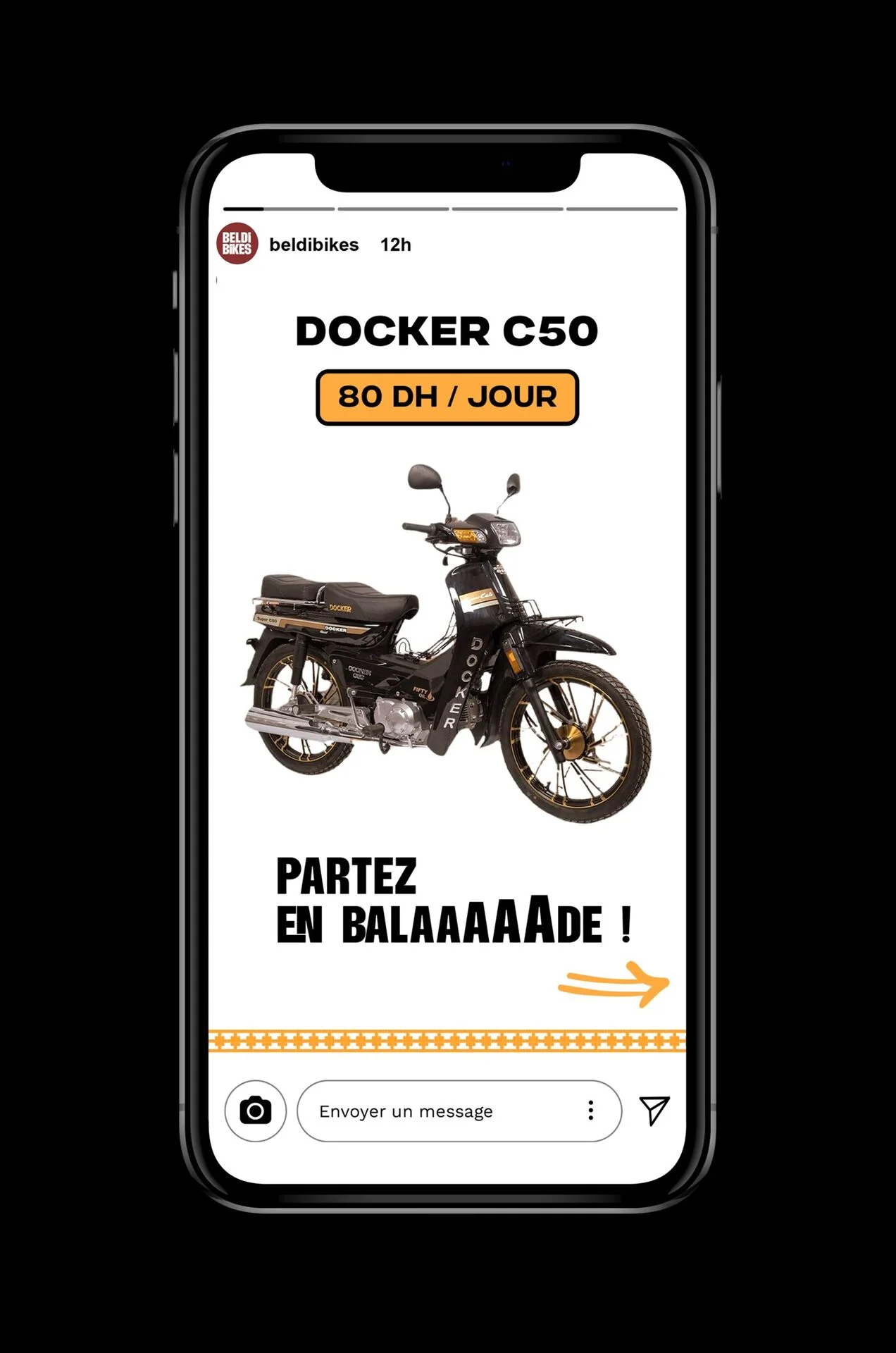 Beldi Bikes — story Instagram Docker C50