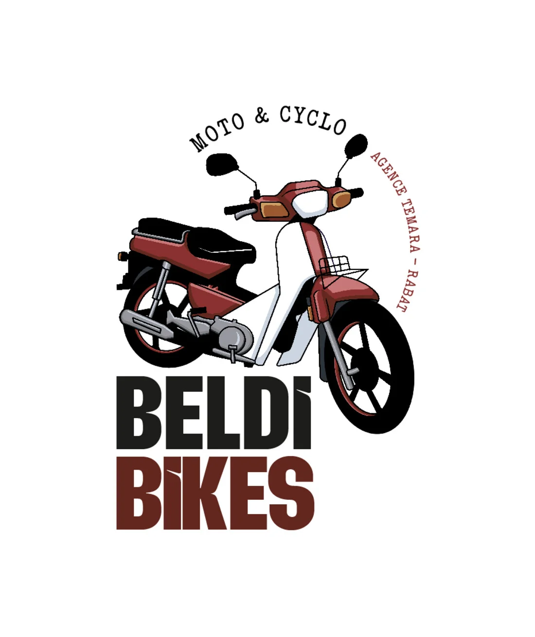 Logo Beldi Bikes — mobylette emblématique