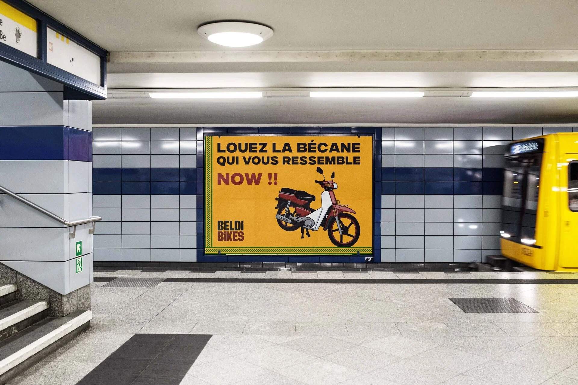 Beldi Bikes — affichage métro « Louez la bécane qui vous ressemble »