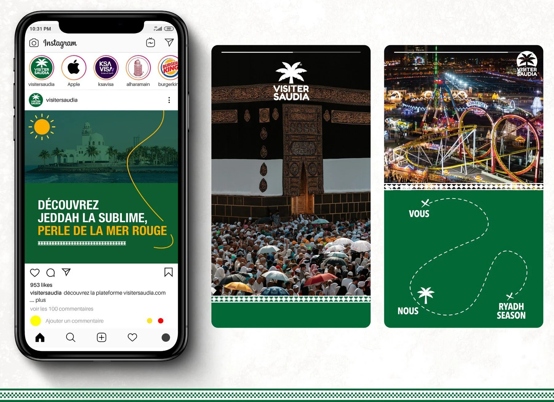 Visiter Saudia — Instagram et stories